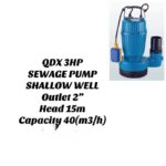 QDX 3hp sewage pump shallow well 15m