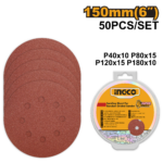 Ingco Sanding sheet for random orbital sander "Size:150mm 50Pcs/set - Image 3
