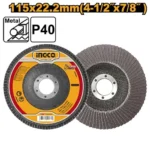 Ingco Flap disc Size: 115mm(4-1/2")*22.2mm(7/8"),P40 - Image 3