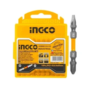 Ingco Impact Screwdriver bit PH2+SL6.0*1.0 65mm(2-9/16"") 10pcs/set