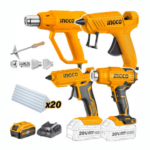 INGCO Heat gun and glue gun combo kit 20V