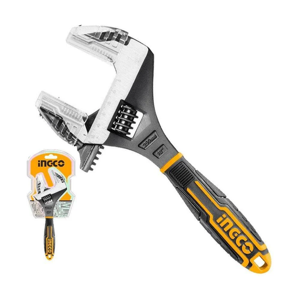 HADWG0810-1_2e25c78b-09b1-4d56-9a6e-0c10fc0edadc INGCO 2 IN 1 adjustable wrench 10""(250mm) - Image 1