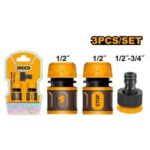 Ingco 3 Pcs hose quick connectors set - Image 2