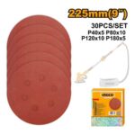 Ingco Sanding sheet for random orbital sander Size:225mm(9"") 30Pcs/set - Image 2