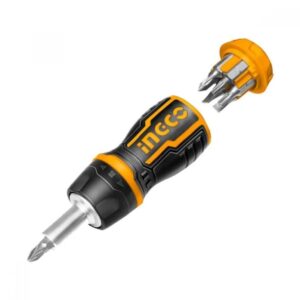 Ingco 8 in 1 stubby ratchet screwdriver set