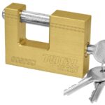 Total Heavy duty brass block padlock Size:80mm